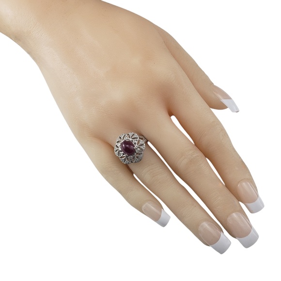 14 Karat White Gold Ruby and Diamond Ring Size 6.5 #20702 - Picture 6 of 8